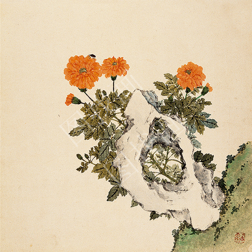 清 居廉 花卉虫草(12-6) 29x29cm